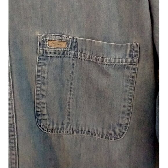 FIELDMASTER Denim Shirt Men's Vintage Button Up Pockets Workwear Western - XL - Picture 4 of 11